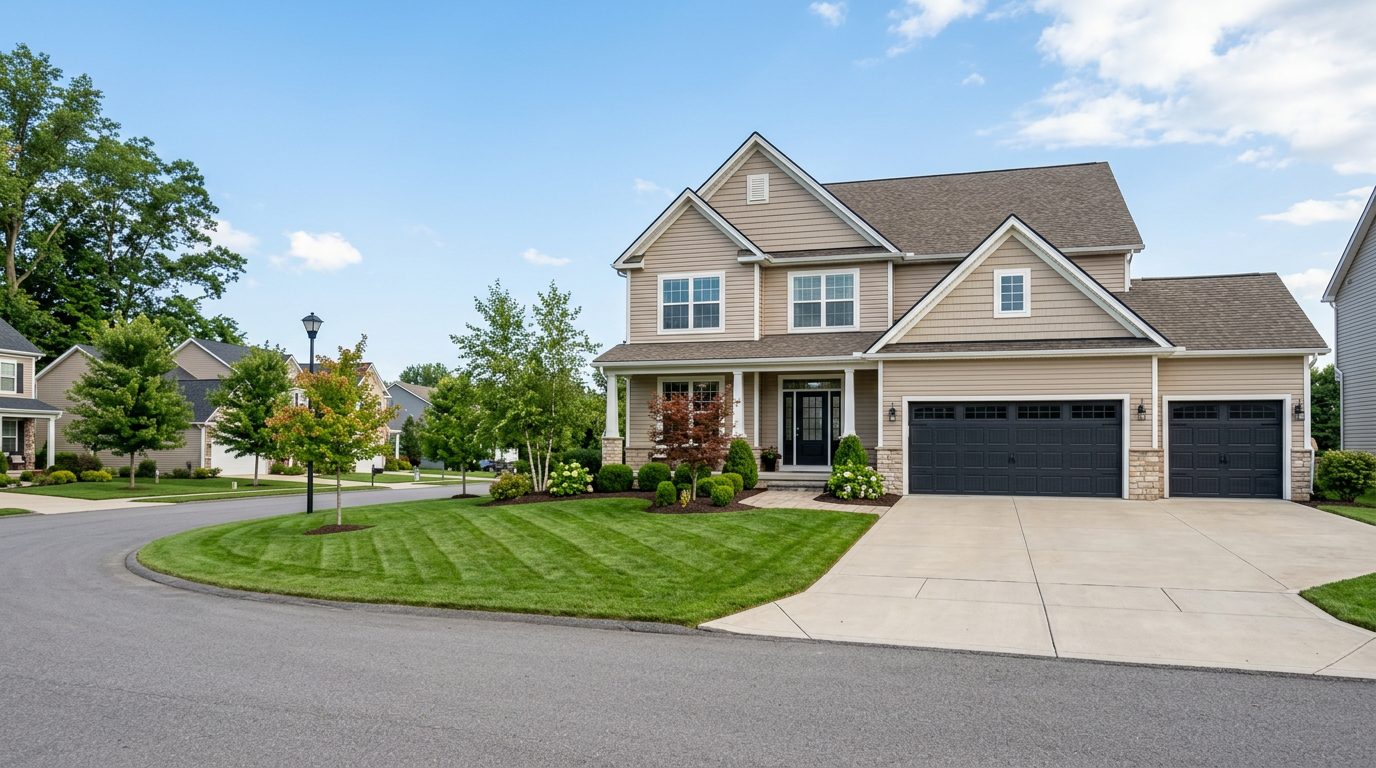 A newer suburban home on a cul-de-sac in Franklin Park, PA